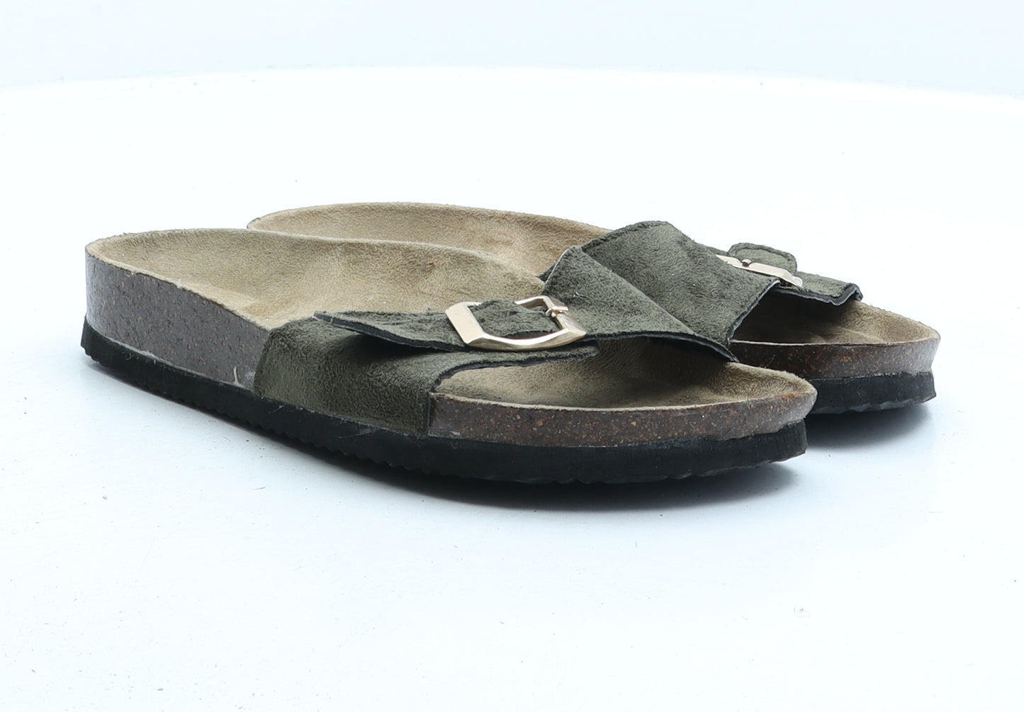 Atmosphere Womens Green Fabric Slip On Sandal UK 4