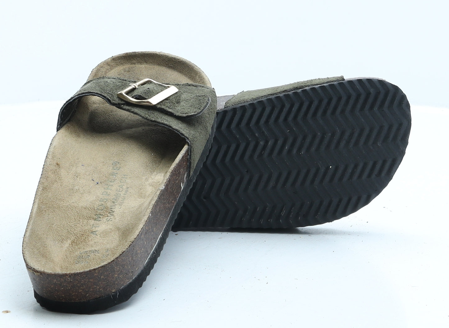 Atmosphere Womens Green Fabric Slip On Sandal UK 4