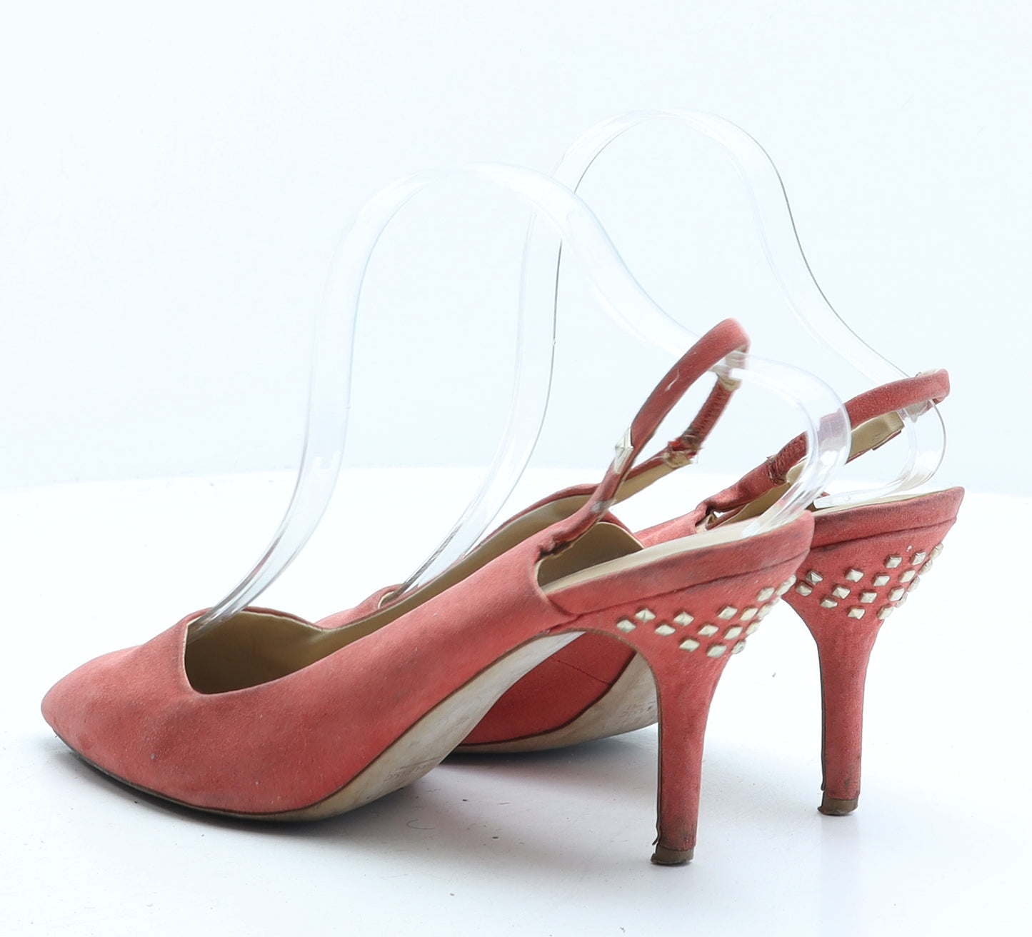 Zara Womens Pink Fabric Slingback Heel UK 8 41