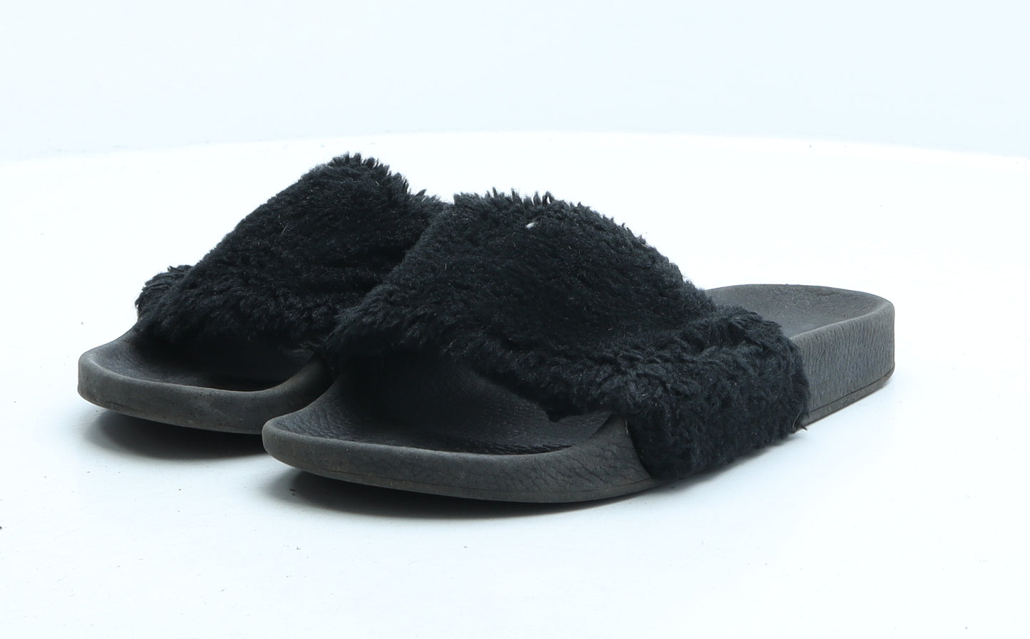 Preworn Womens Black Synthetic Slider Sandal UK 5 38