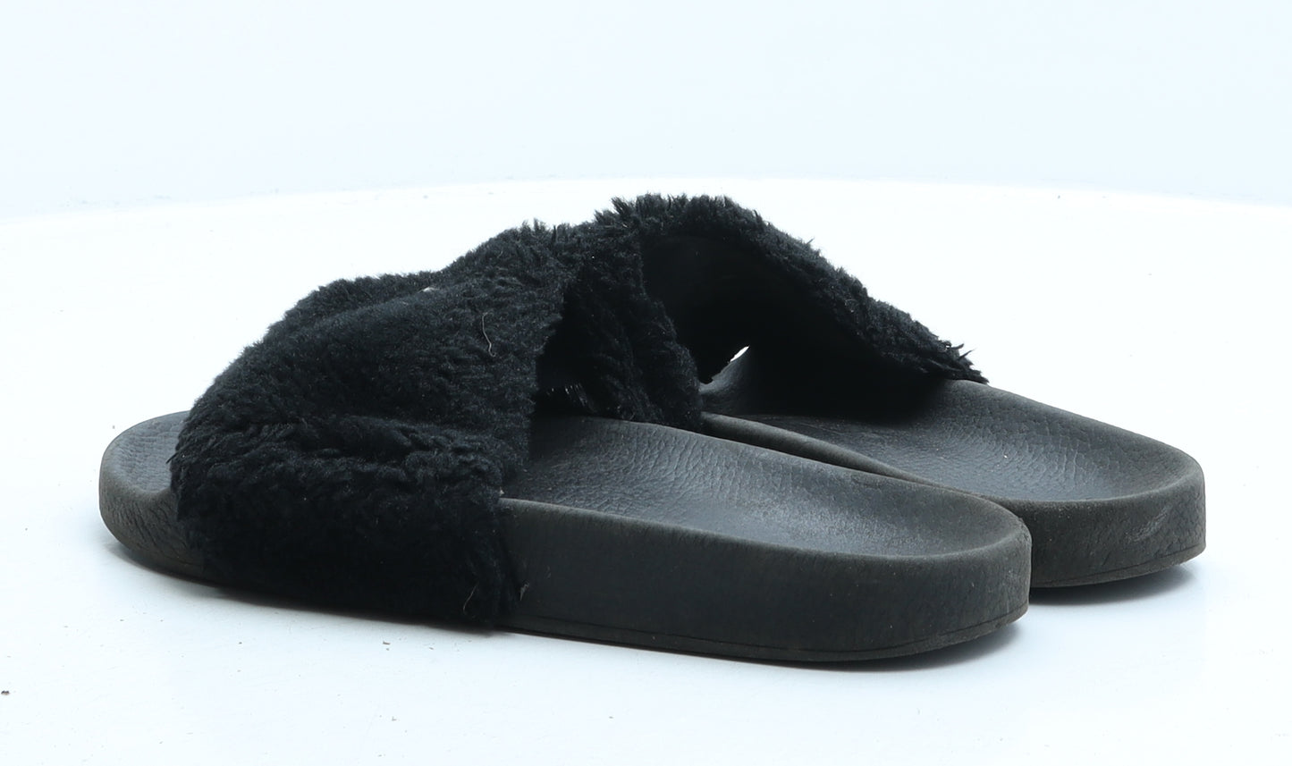 Preworn Womens Black Synthetic Slider Sandal UK 5 38