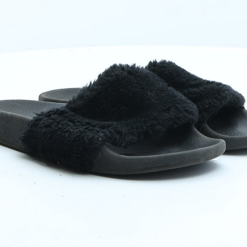 Preworn Womens Black Synthetic Slider Sandal UK 5 38