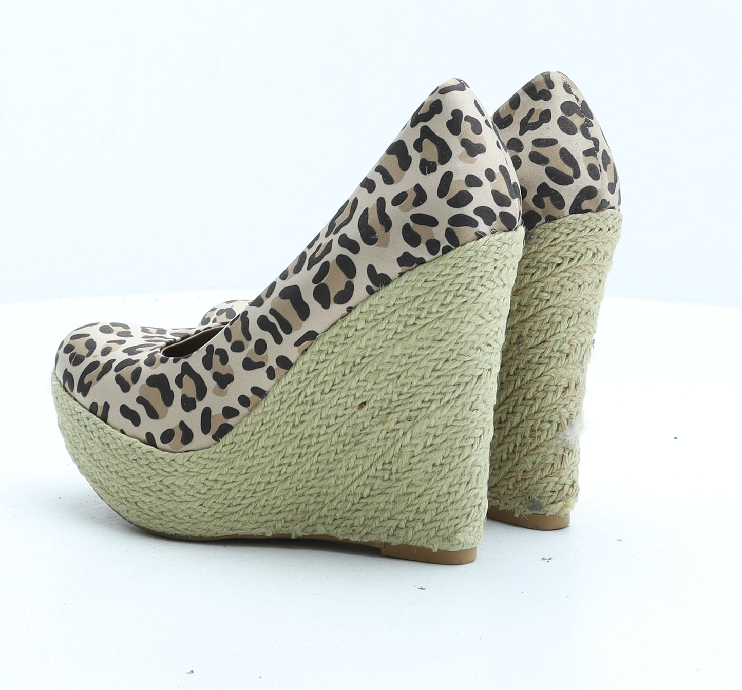Atmosphere Womens Beige Animal Print Fabric Court Heel UK 3 36 - Leopard print