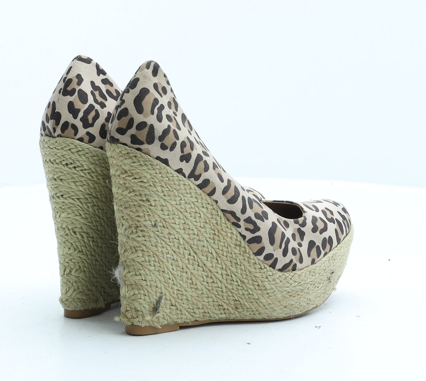 Atmosphere Womens Beige Animal Print Fabric Court Heel UK 3 36 - Leopard print