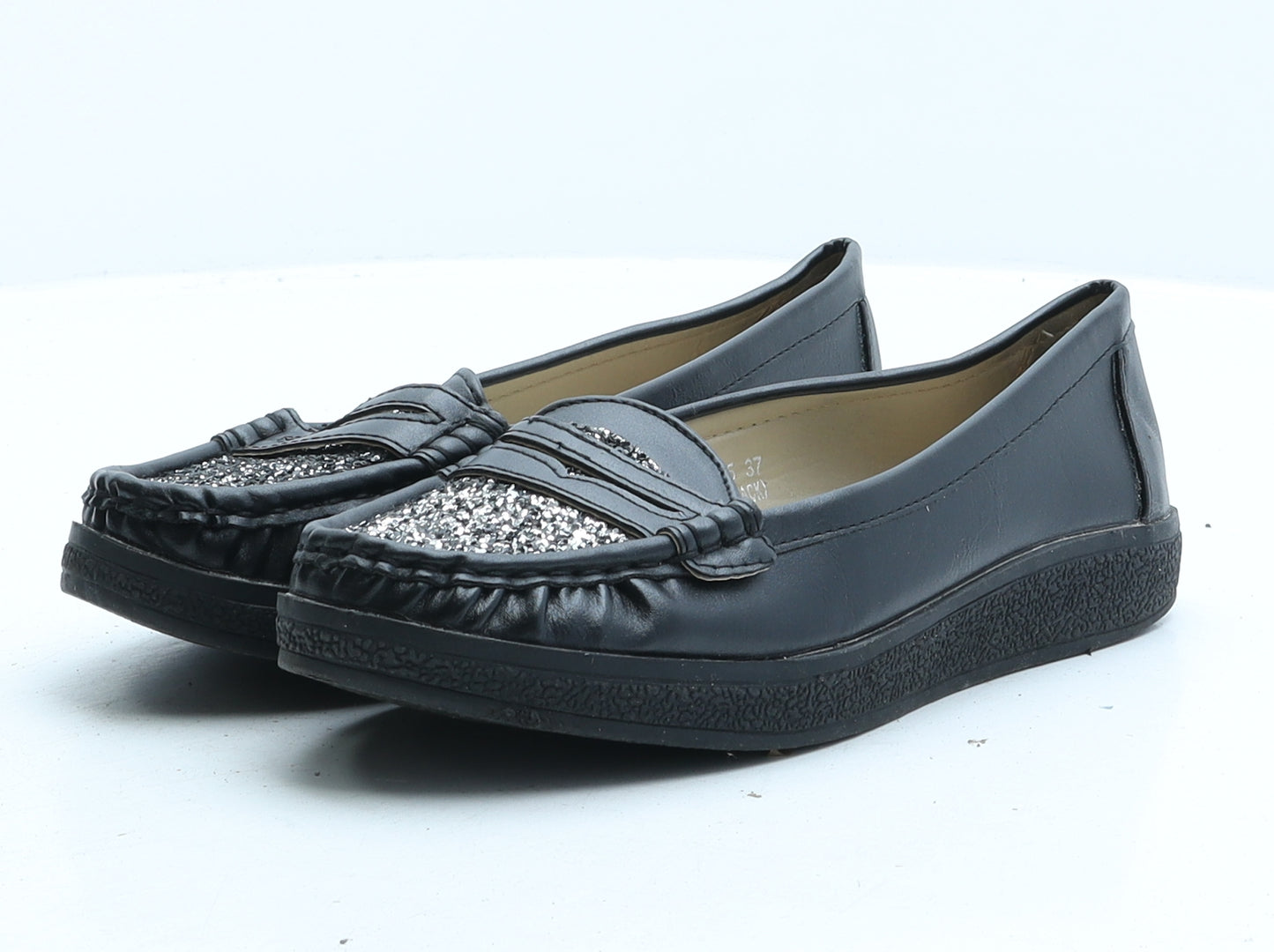 Preworn Womens Black Synthetic Loafer Casual UK 4 37