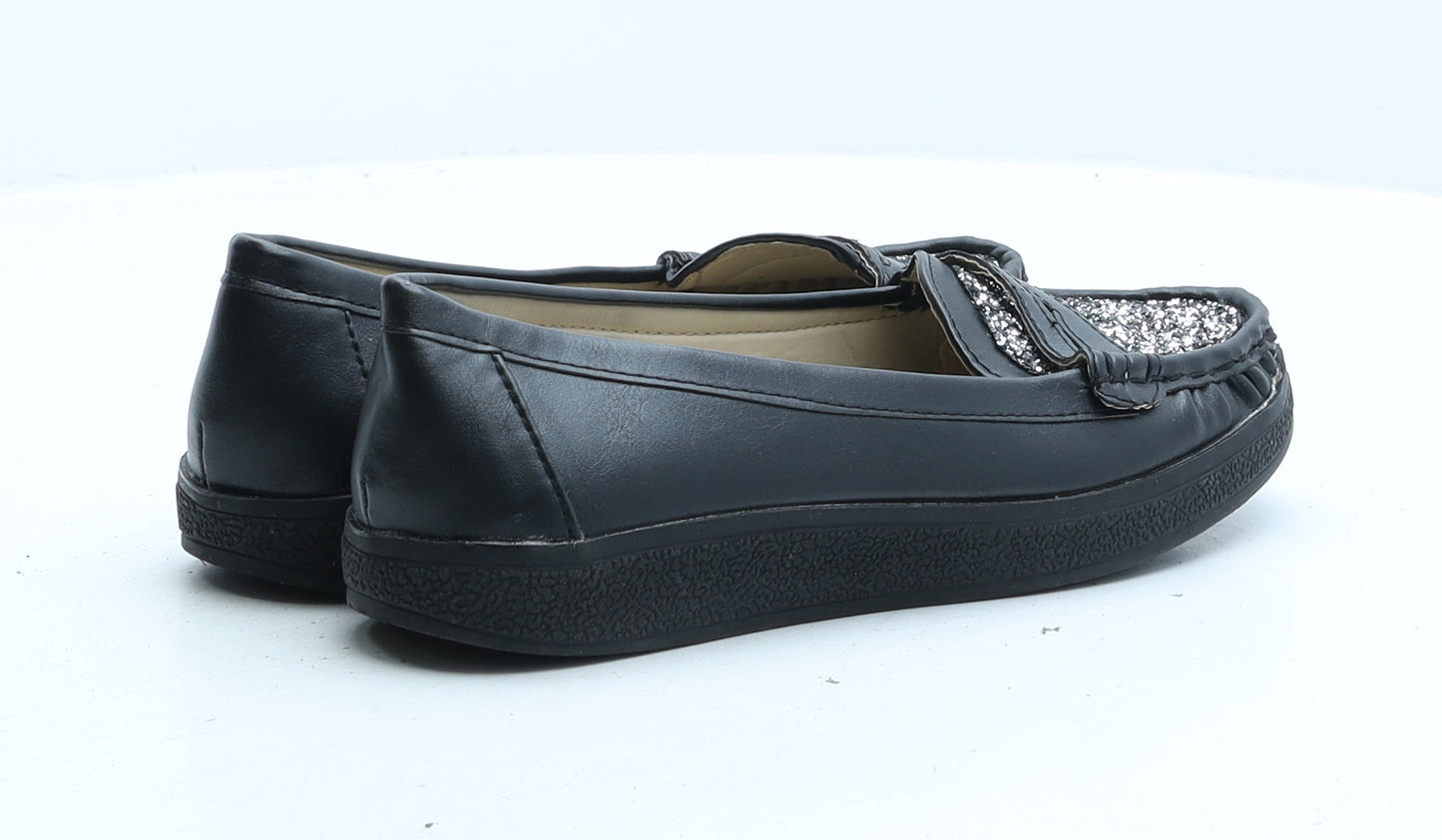 Preworn Womens Black Synthetic Loafer Casual UK 4 37