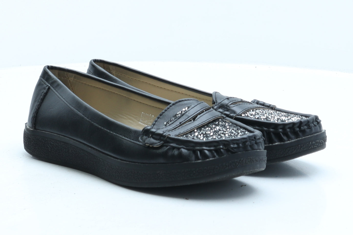 Preworn Womens Black Synthetic Loafer Casual UK 4 37