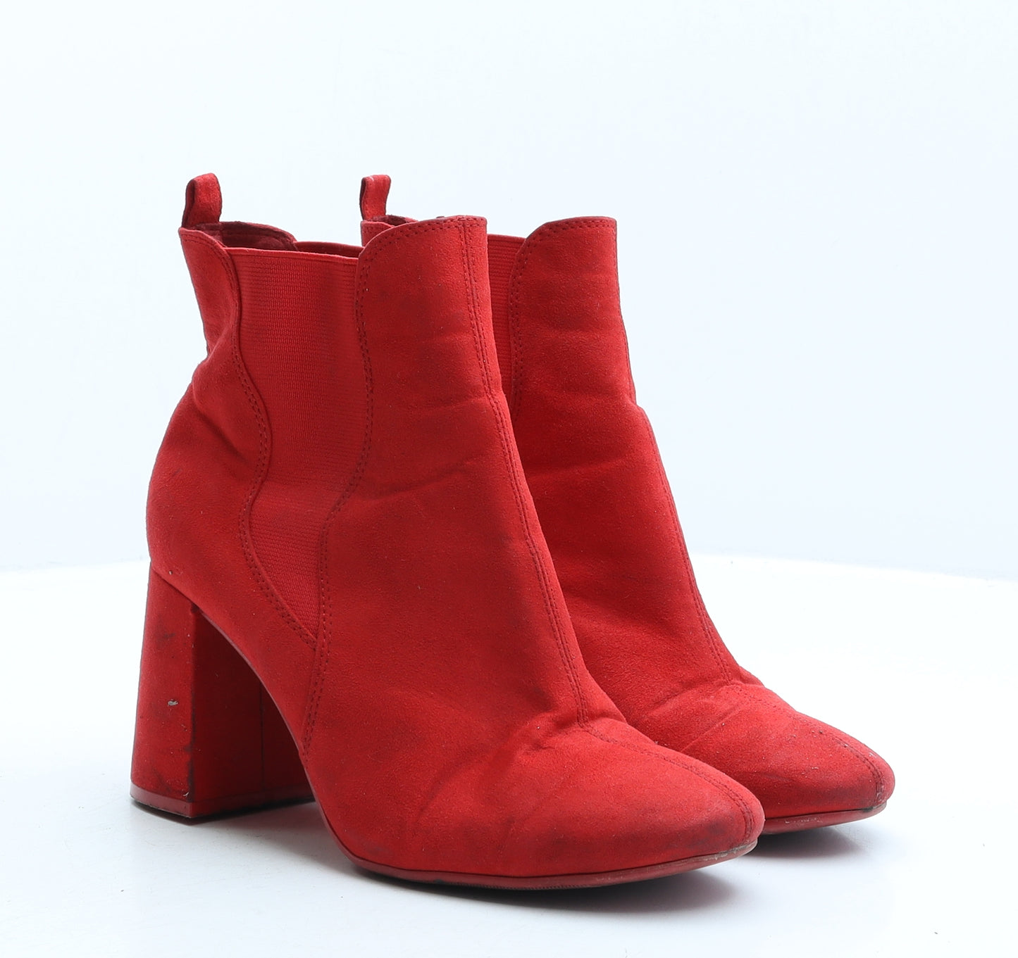 Divided by H&M Womens Red Fabric Chelsea Boot UK 6 39