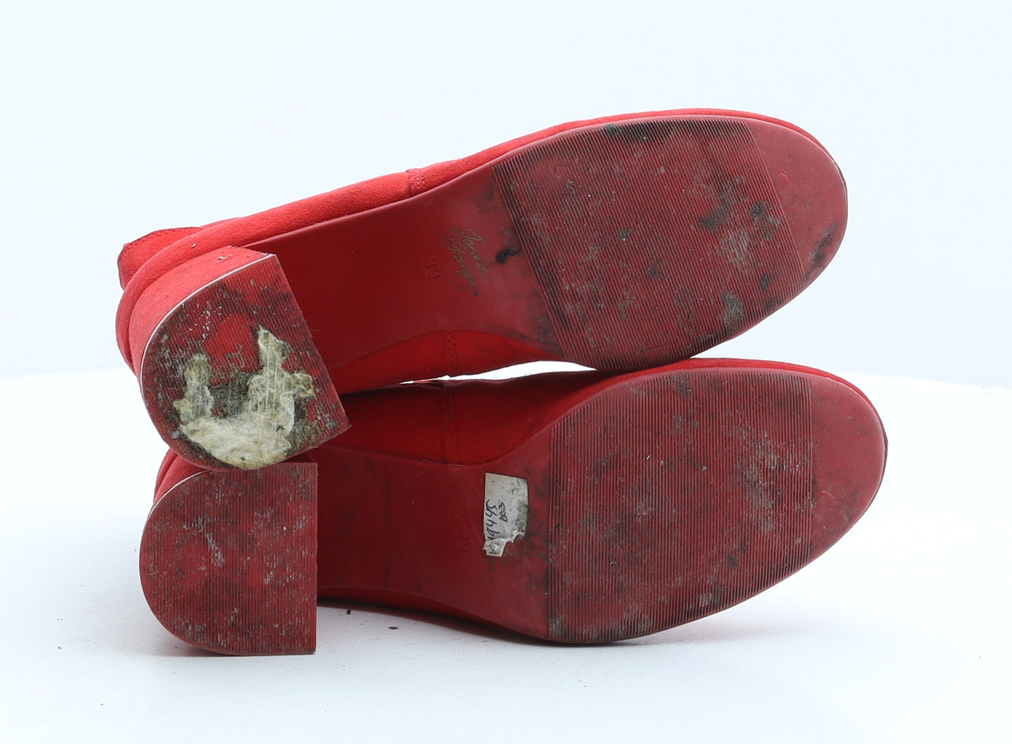 Divided by H&M Womens Red Fabric Chelsea Boot UK 6 39