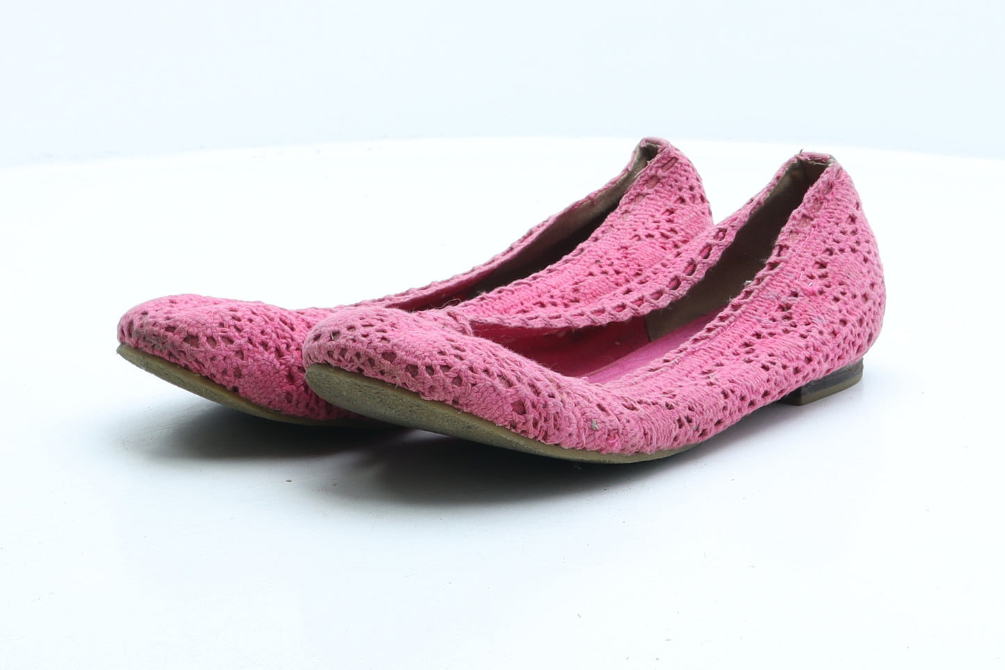 Topshop Womens Pink Fabric Ballet Flat UK 6 39