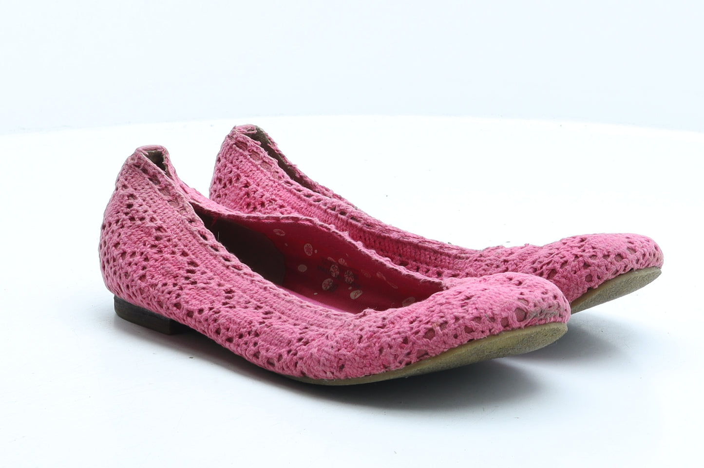 Topshop Womens Pink Fabric Ballet Flat UK 6 39