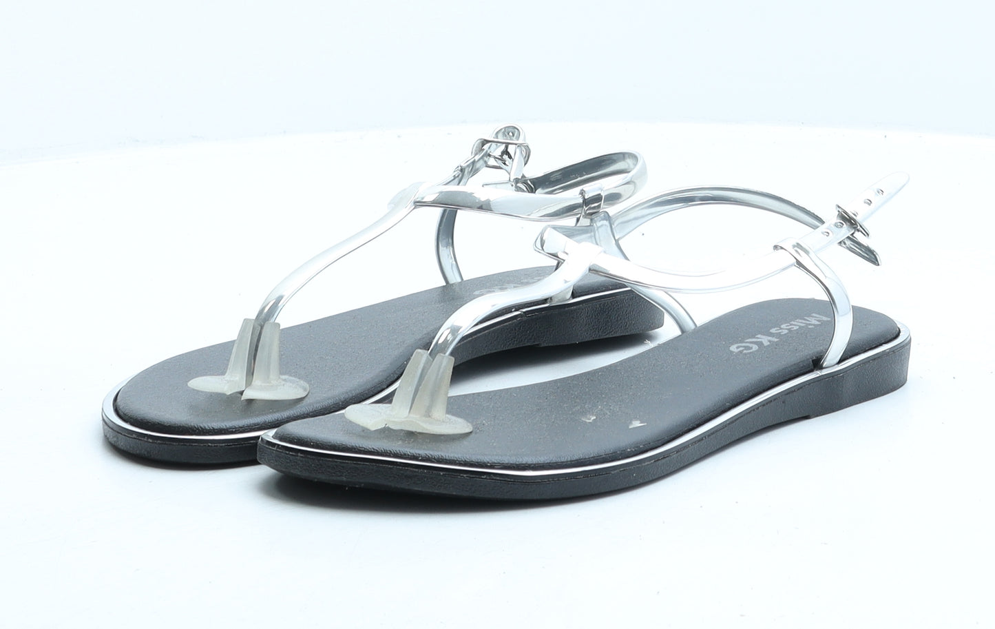 Miss KG Womens Silver Synthetic Thong Sandal UK 4 37