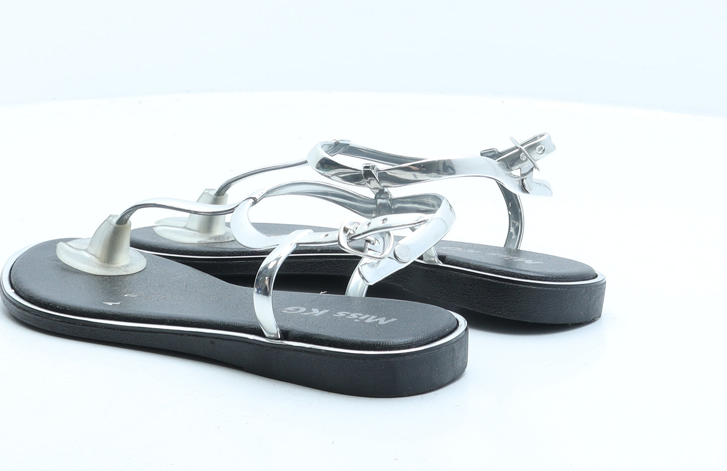 Miss KG Womens Silver Synthetic Thong Sandal UK 4 37