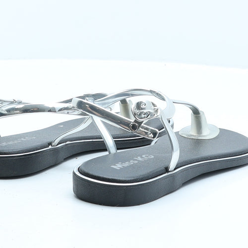 Miss KG Womens Silver Synthetic Thong Sandal UK 4 37