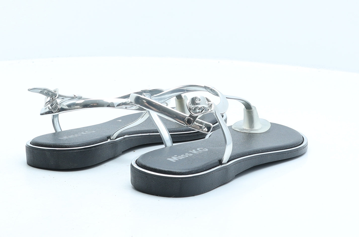 Miss KG Womens Silver Synthetic Thong Sandal UK 4 37