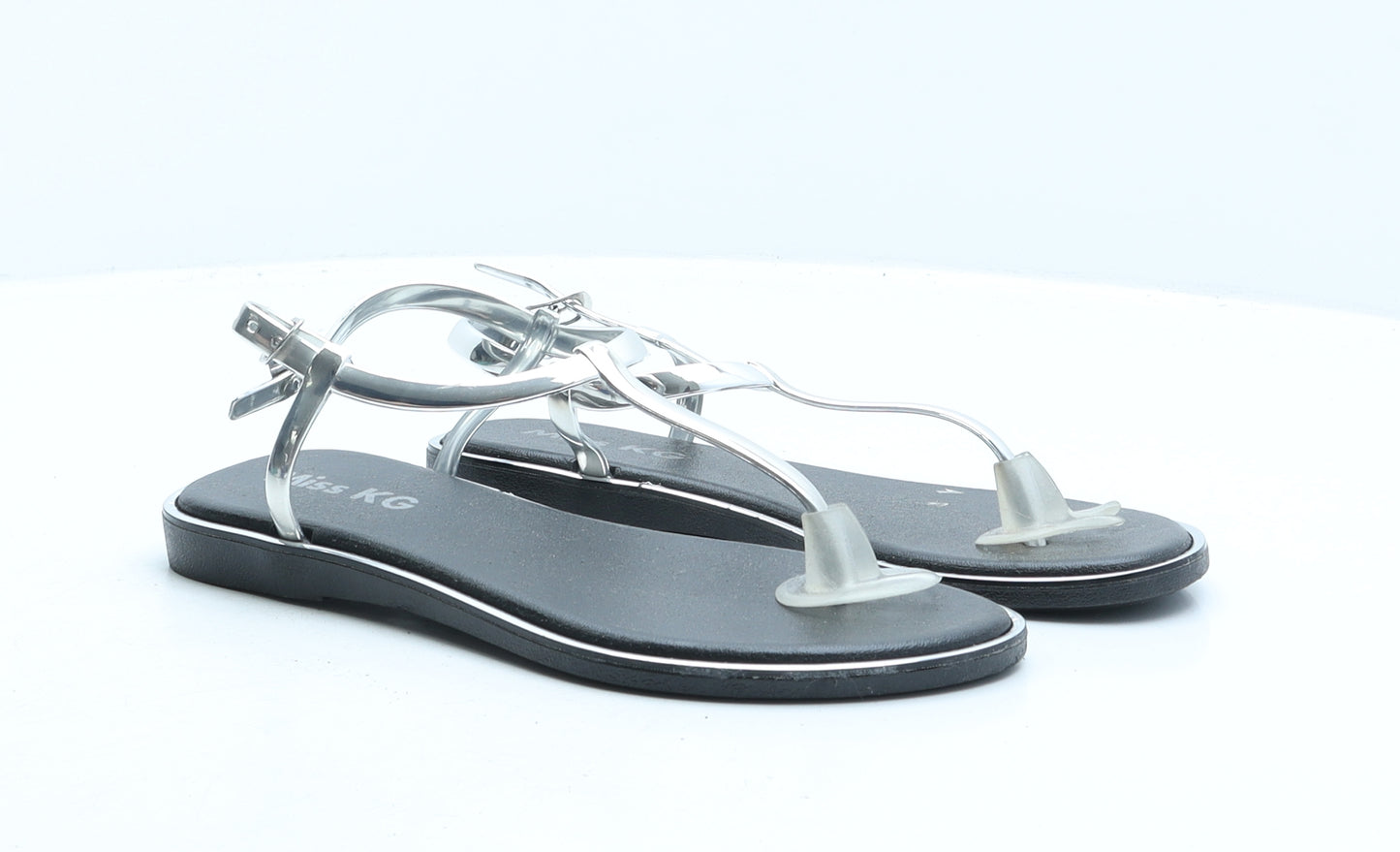 Miss KG Womens Silver Synthetic Thong Sandal UK 4 37