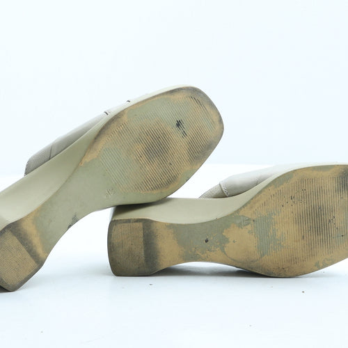 Preworn Womens Beige Synthetic Mule Heel UK 5