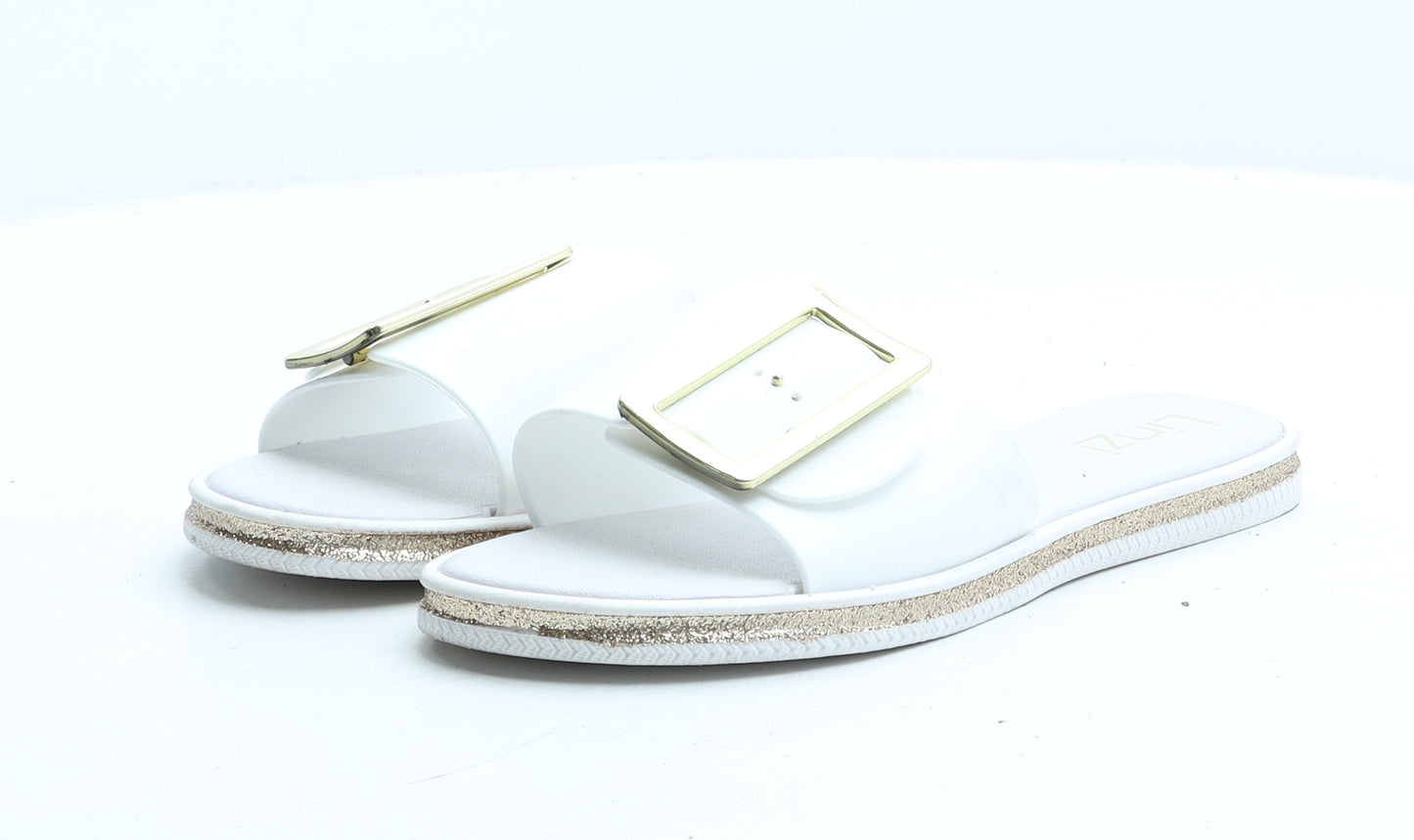 Linzi Womens White Synthetic Slider Sandal UK 5