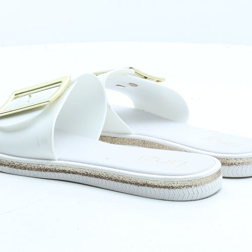 Linzi Womens White Synthetic Slider Sandal UK 5