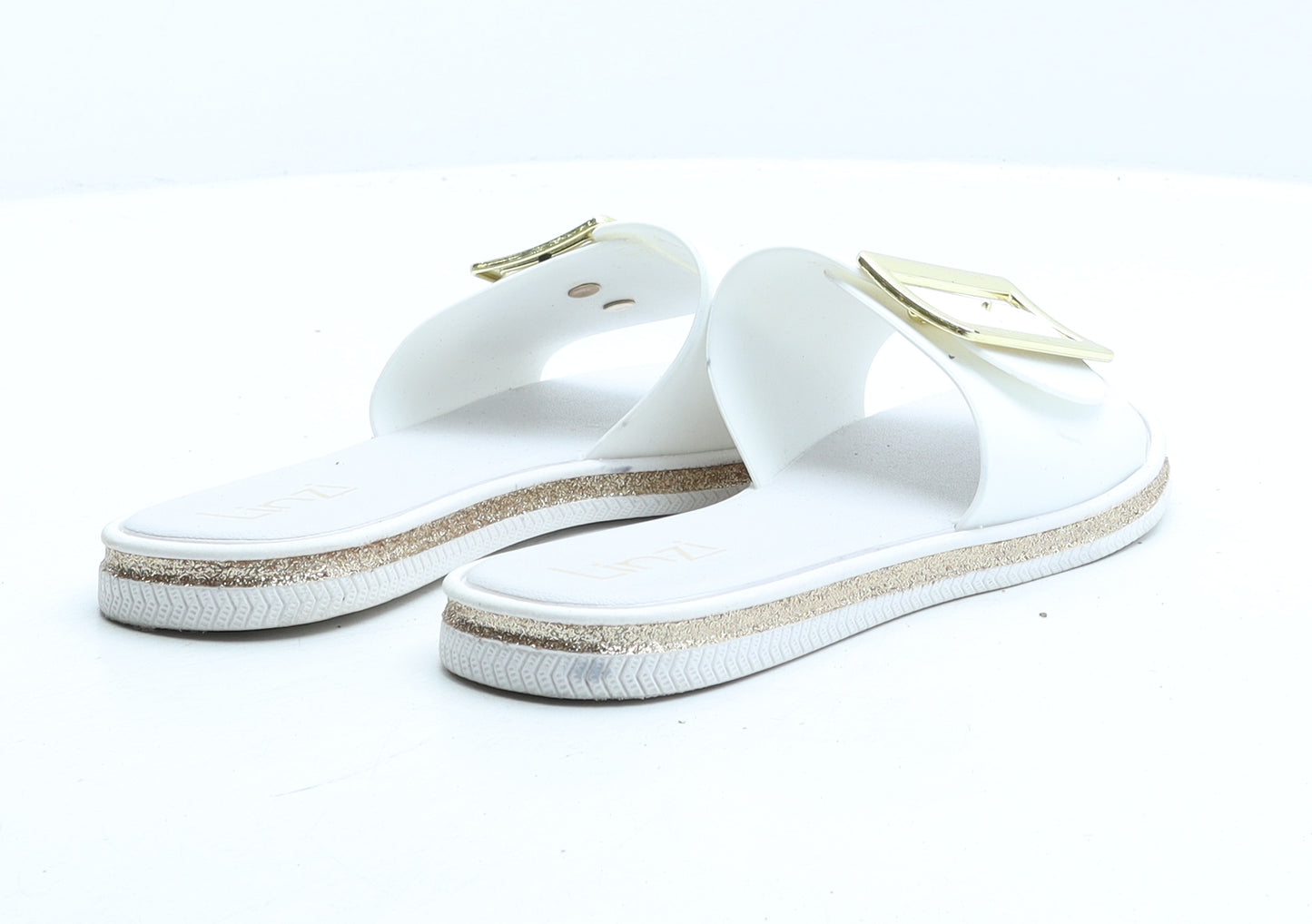 Linzi Womens White Synthetic Slider Sandal UK 5