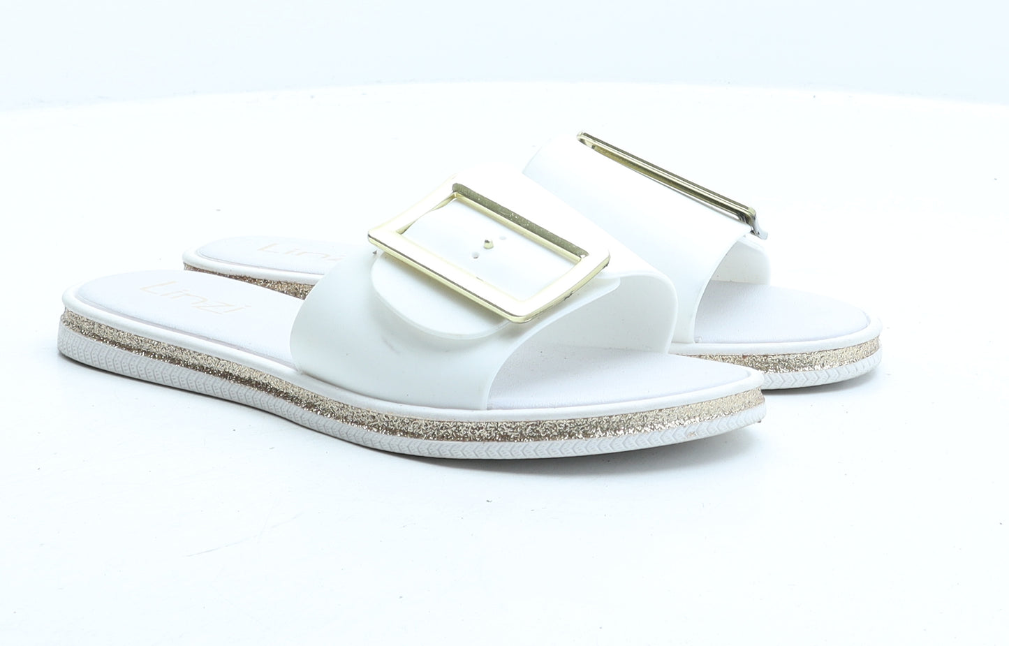 Linzi Womens White Synthetic Slider Sandal UK 5