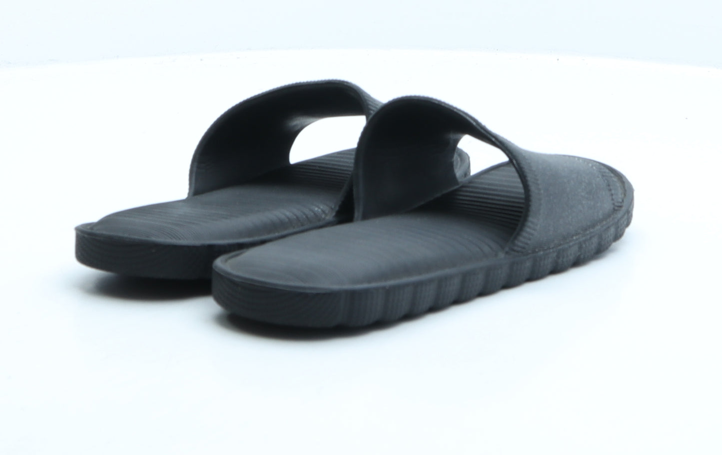 Preworn Womens Black Rubber Slider Sandal UK 5