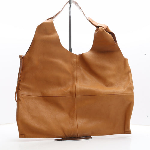 Preworn Womens Brown Polyethylene Hobo Bag Size Large