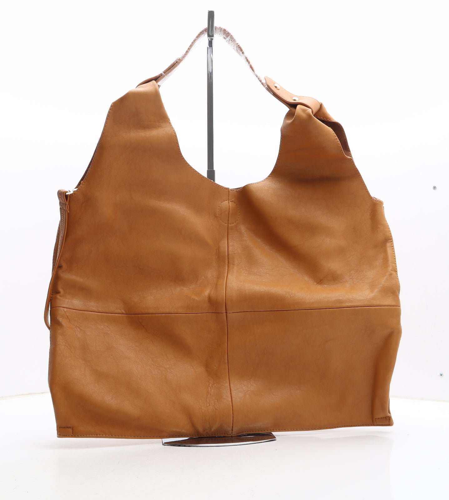 Preworn Womens Brown Polyethylene Hobo Bag Size Large