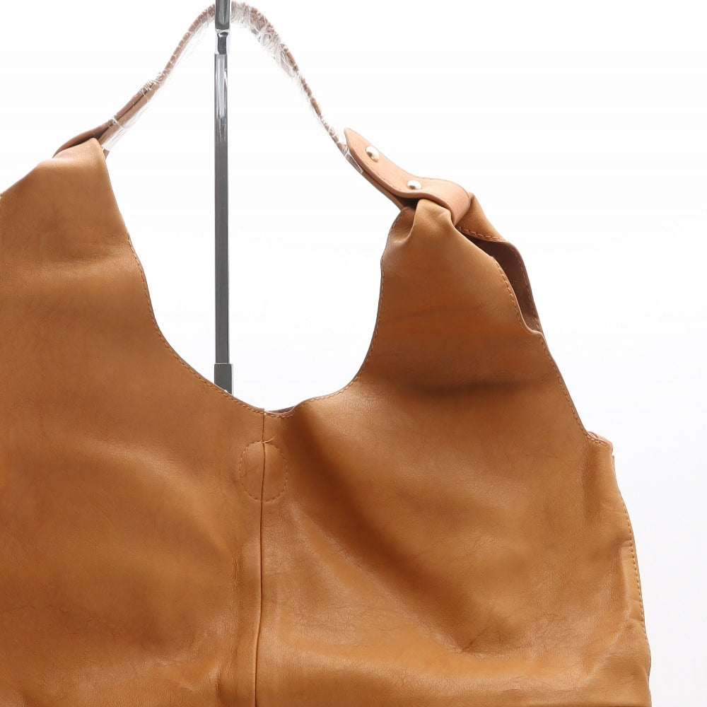 Preworn Womens Brown Polyethylene Hobo Bag Size Large
