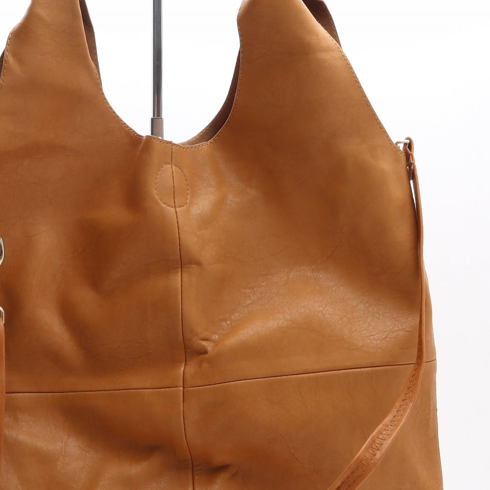 Preworn Womens Brown Polyethylene Hobo Bag Size Large