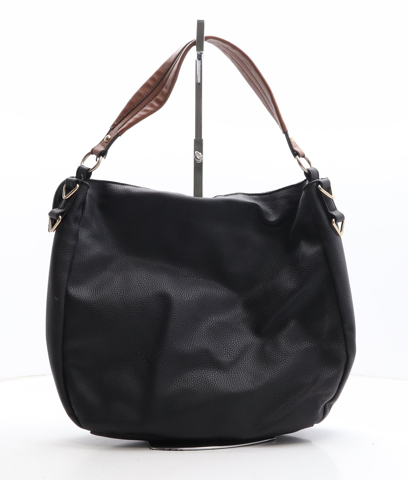 F&F Womens Black PVC Top Handle Bag Size Large