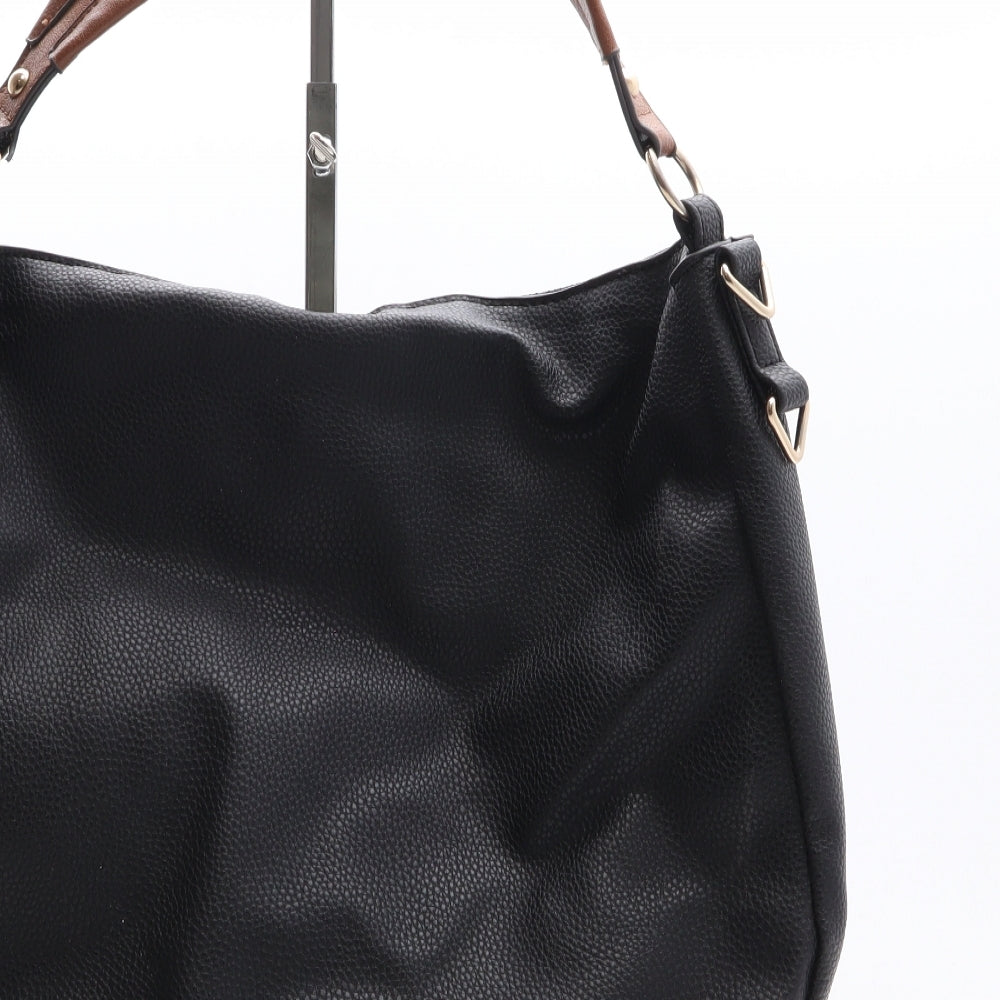 F&F Womens Black PVC Top Handle Bag Size Large