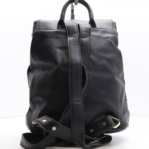 Preworn Womens Black Polyethylene Backpack Size Medium