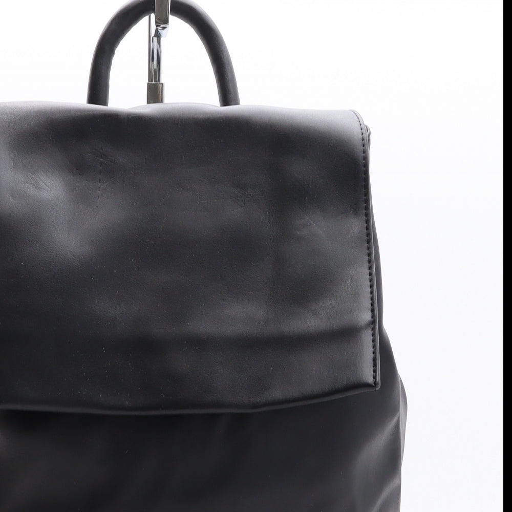 Preworn Womens Black Polyethylene Backpack Size Medium