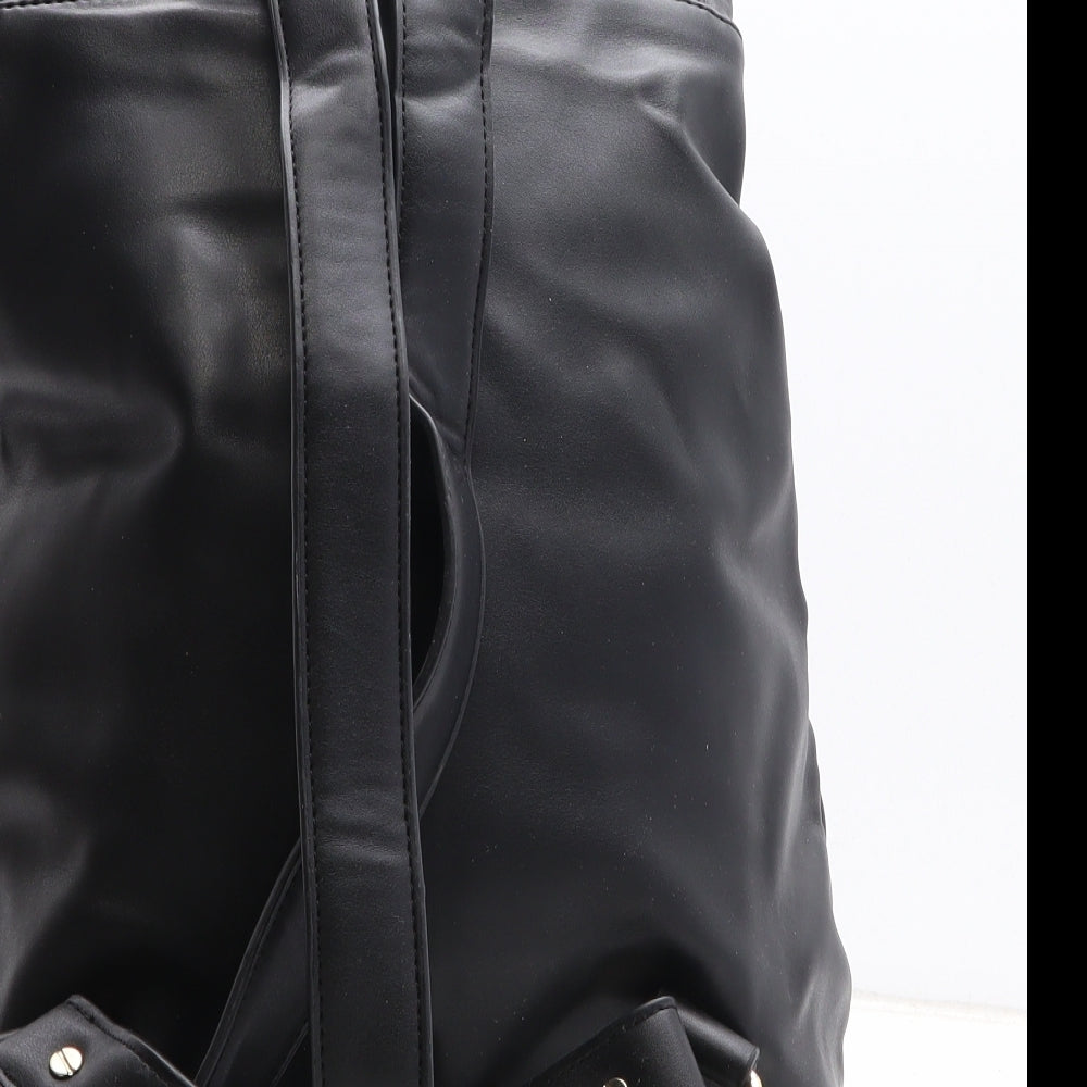 Preworn Womens Black Polyethylene Backpack Size Medium
