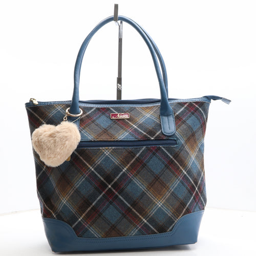 Ness Womens Multicoloured Plaid Polyester Tote Size Large
