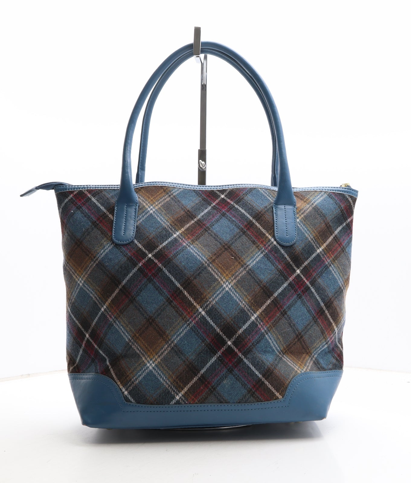 Ness Womens Multicoloured Plaid Polyester Tote Size Large