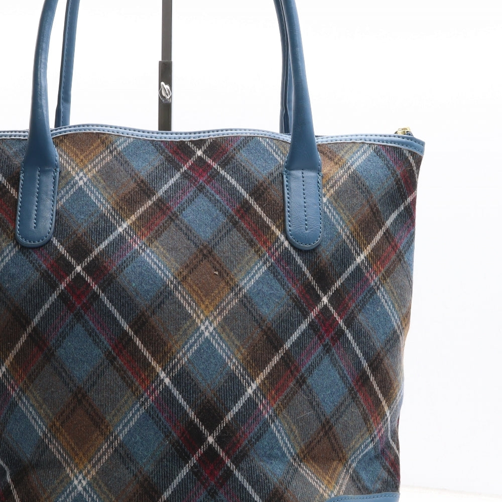 Ness Womens Multicoloured Plaid Polyester Tote Size Large