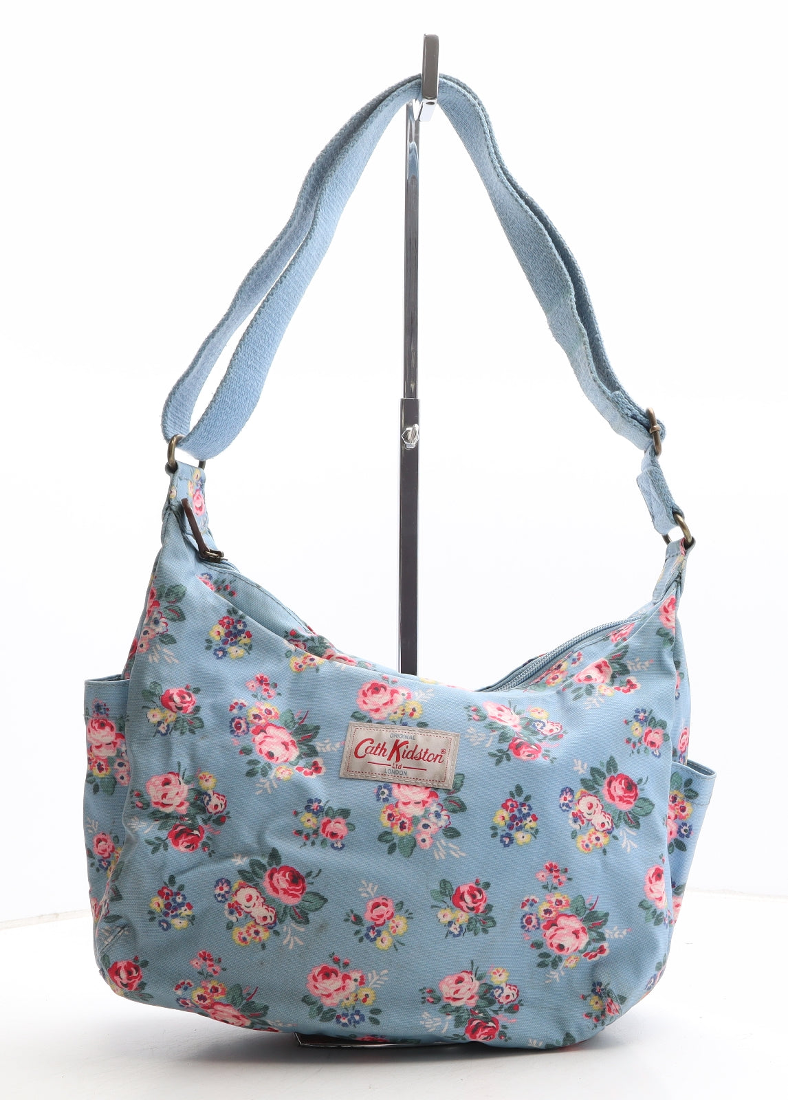 Cath Kidston Womens Blue Floral Cotton Shoulder Bag Size Medium