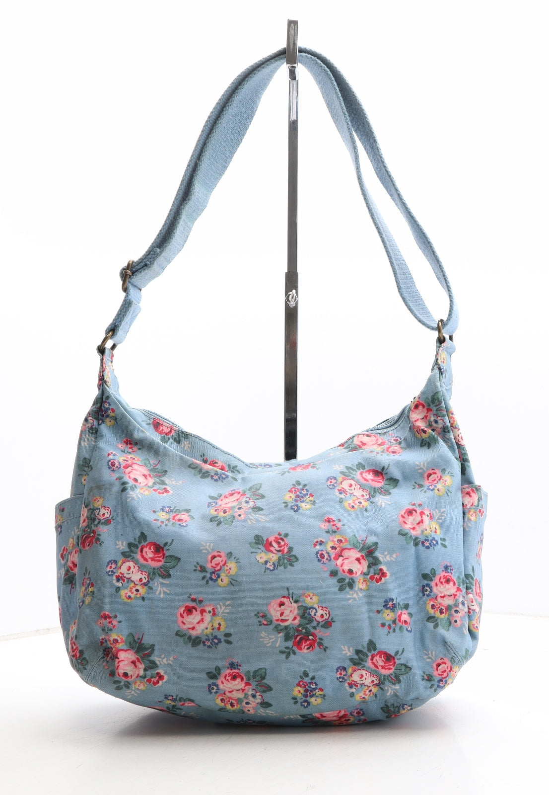Cath Kidston Womens Blue Floral Cotton Shoulder Bag Size Medium