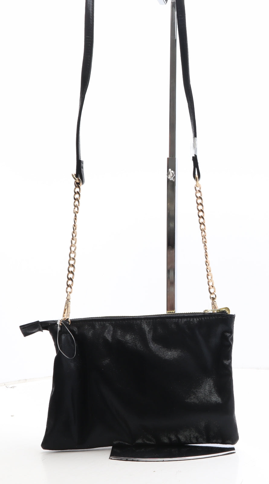 Preworn Womens Black Polyester Crossbody Size Mini