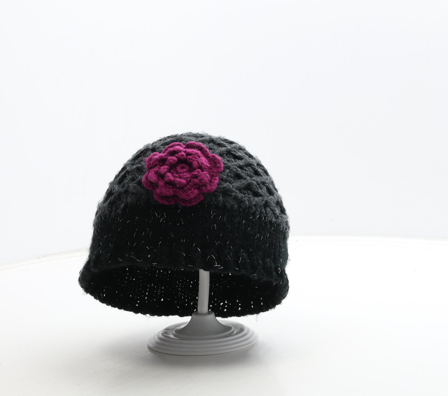 Accessorize Womens Multicoloured Colourblock Acrylic Beanie One Size - Flower Detail