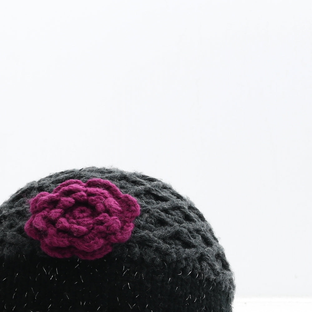 Accessorize Womens Multicoloured Colourblock Acrylic Beanie One Size - Flower Detail