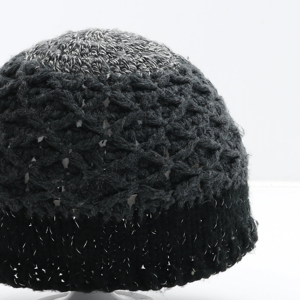 Accessorize Womens Multicoloured Colourblock Acrylic Beanie One Size - Flower Detail