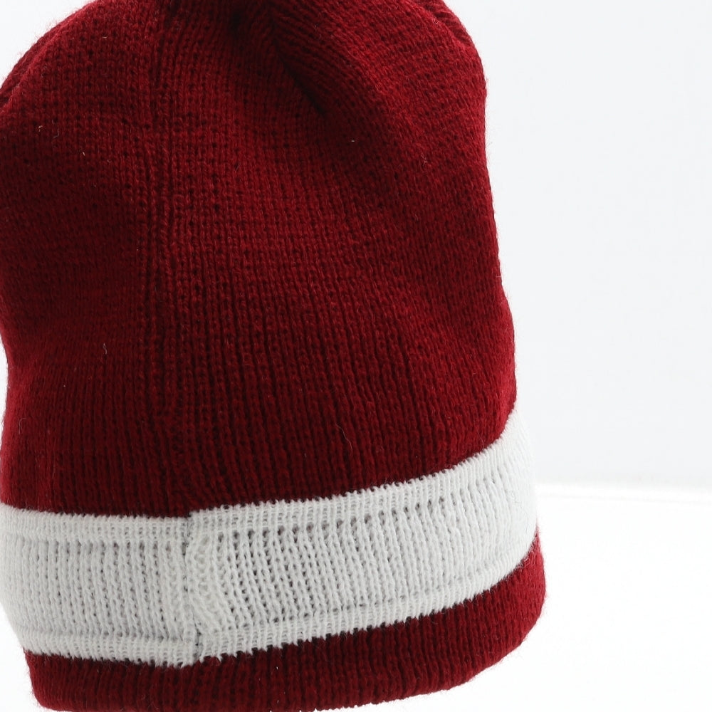 Mens Beanie Hats Mens Red Acrylic Beanie One Size