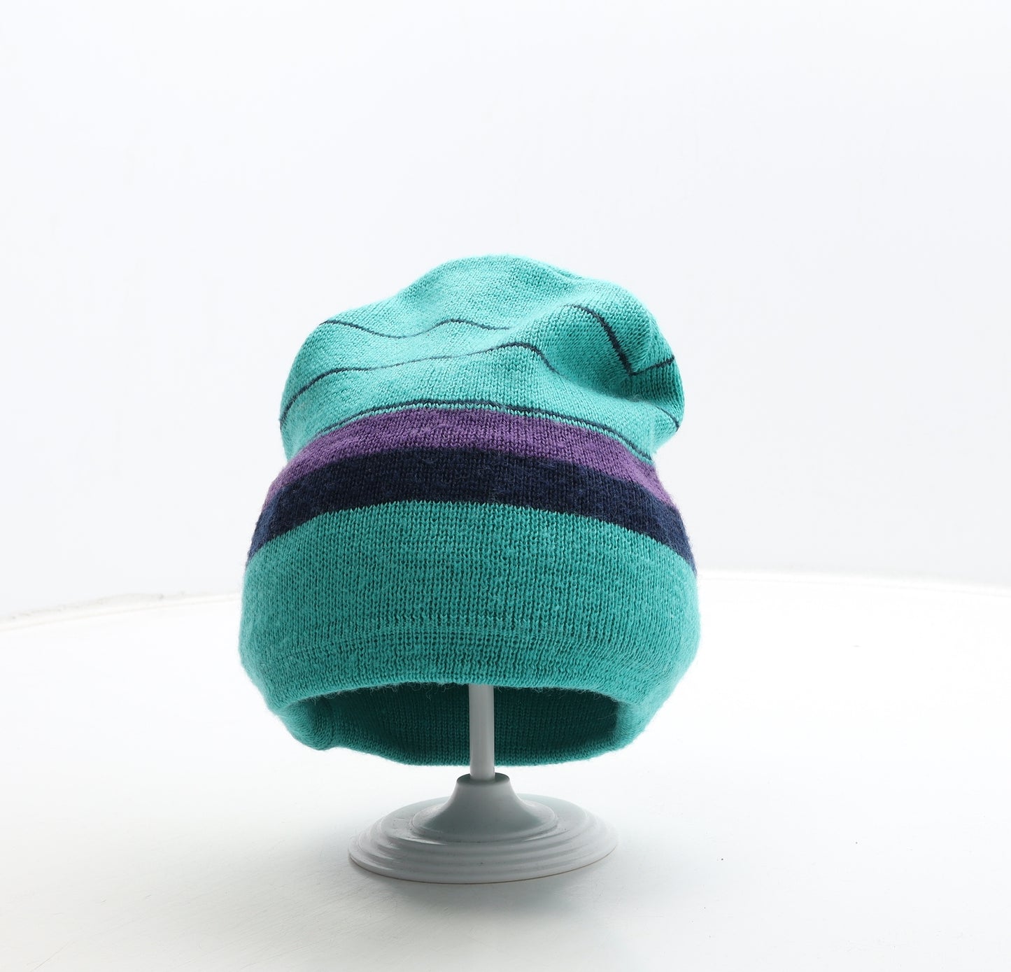 SegerVaror Mens Multicoloured Striped Acrylic Beanie Size M