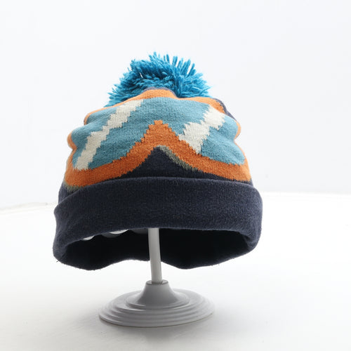 NEXT Boys Blue Cotton Bobble Hat One Size - Ski Glasses Detail