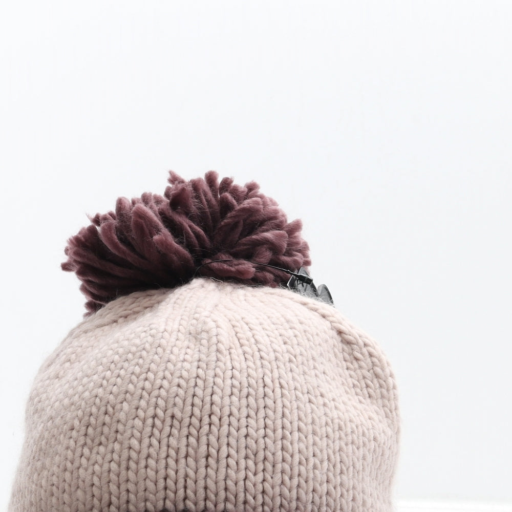 Marks and Spencer Womens Pink Colourblock Acrylic Bobble Hat One Size