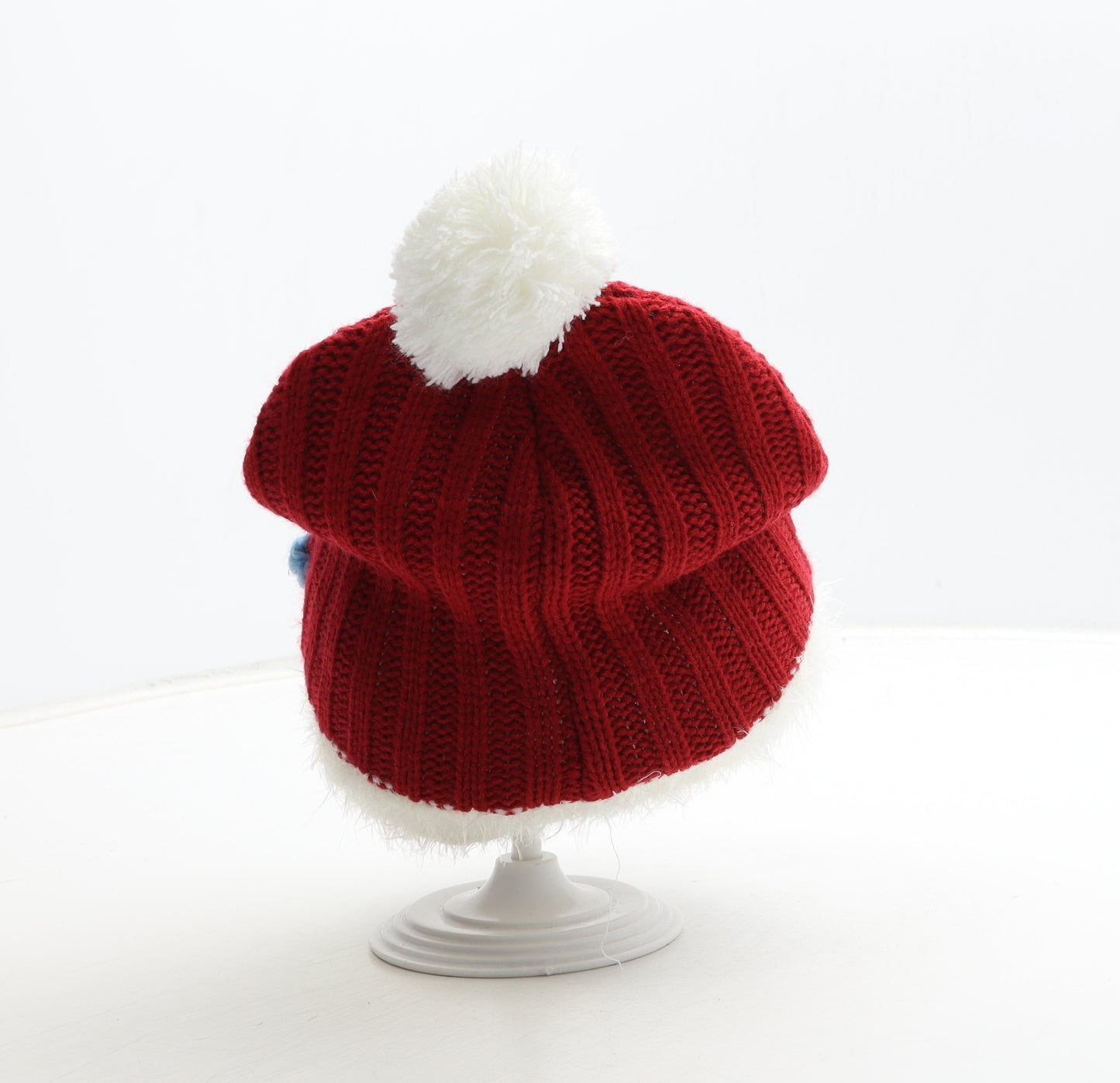 Great Christmas Womens Red Acrylic Bobble Hat One Size - Christmas Lights