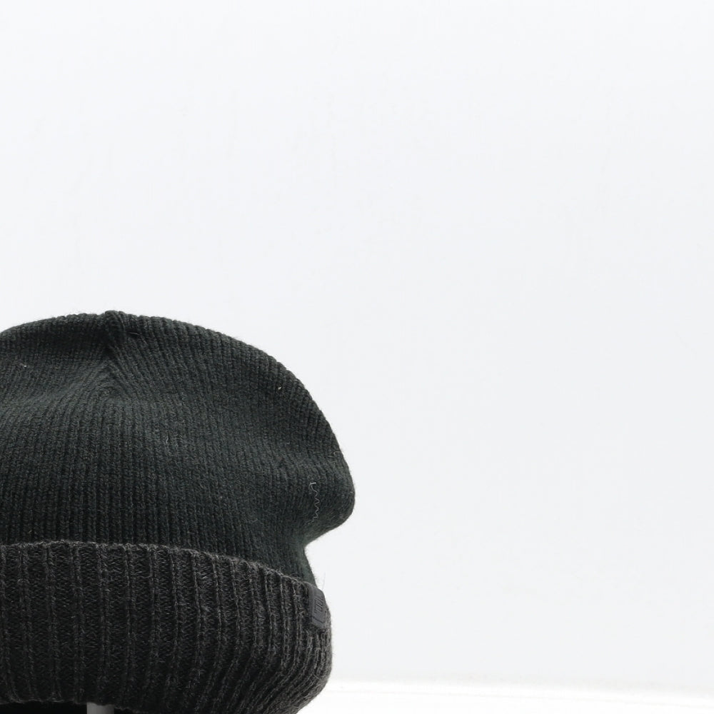Preworn Mens Black Acrylic Beanie One Size